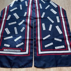 OMillicent Presidents Signature Scarf. Made in Italy! George Washington to Bush
